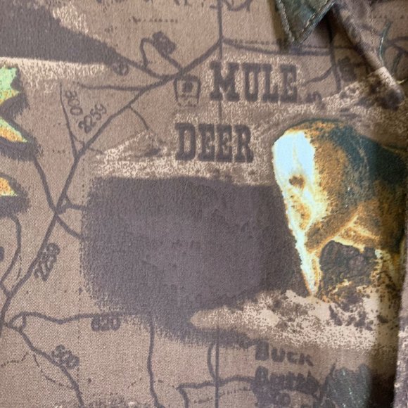 Columbia Hunting Gear Men’s Button Up Large Brown Elk Dear Woods Print Heavyweig - Picture 3 of 12